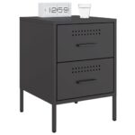 vidaXL Nočné stolíky 2 ks čierne 36x39x50,5cm oceľ – Obrázok 3