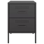 vidaXL Nočné stolíky 2 ks čierne 36x39x50,5cm oceľ – Obrázok 6