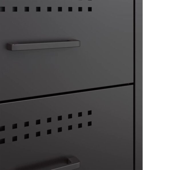 vidaXL Nočné stolíky 2 ks čierne 36x39x50,5cm oceľ – Obrázok 11