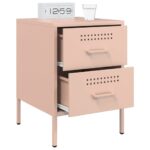 vidaXL Nočné stolíky 2 ks ružové 36x39x50,5 cm oceľ – Obrázok 4
