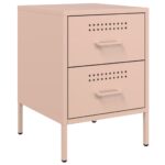 vidaXL Nočné stolíky 2 ks ružové 36x39x50,5 cm oceľ – Obrázok 5