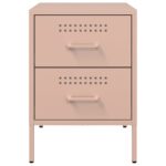 vidaXL Nočné stolíky 2 ks ružové 36x39x50,5 cm oceľ – Obrázok 6
