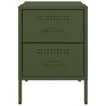 vidaXL Nočné stolíky 2 ks olivovozelené 36x39x50,5 cm oceľ – Obrázok 6