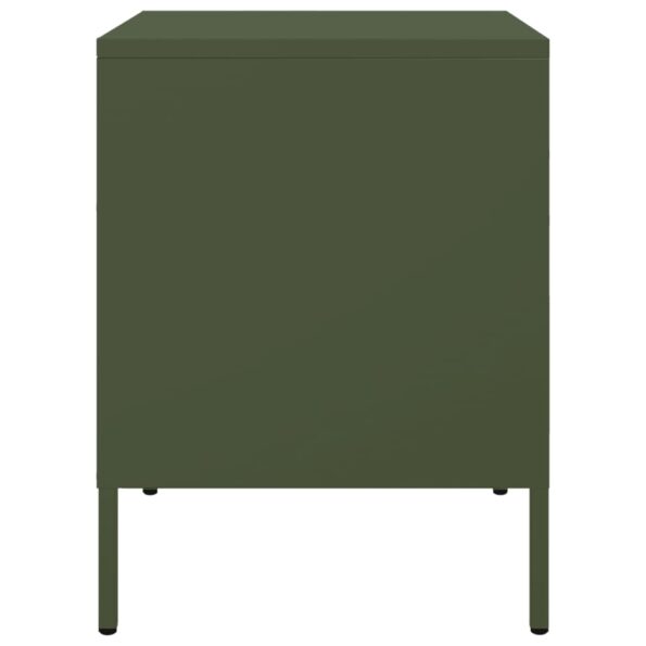 vidaXL Nočné stolíky 2 ks olivovozelené 36x39x50,5 cm oceľ – Obrázok 7