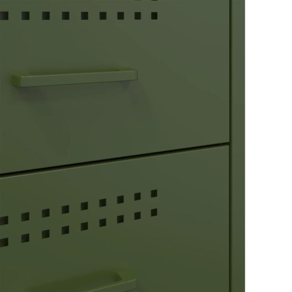 vidaXL Nočné stolíky 2 ks olivovozelené 36x39x50,5 cm oceľ – Obrázok 11