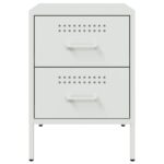 vidaXL Nočný stolík biely 36x39x50,5 cm oceľ – Obrázok 6