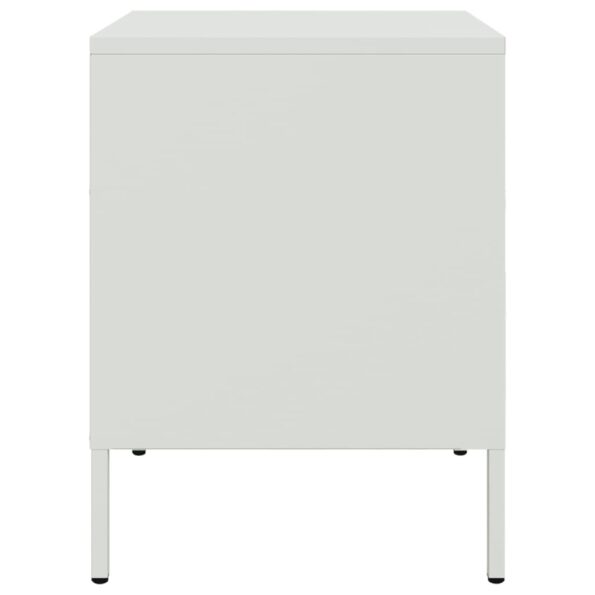 vidaXL Nočný stolík biely 36x39x50,5 cm oceľ – Obrázok 7
