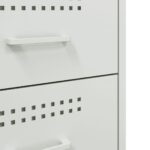 vidaXL Nočný stolík biely 36x39x50,5 cm oceľ – Obrázok 11