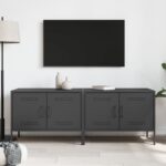 vidaXL TV skrinky 2 ks čierne 68x39x50,5 cm oceľ – Obrázok 3