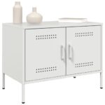 vidaXL TV skrinka biela 68x39x50,5 cm oceľ – Obrázok 4