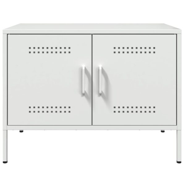 vidaXL TV skrinka biela 68x39x50,5 cm oceľ – Obrázok 6