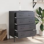 vidaXL Komoda antracitová 68x39x89 cm oceľ – Obrázok 3