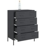 vidaXL Komoda antracitová 68x39x89 cm oceľ – Obrázok 5