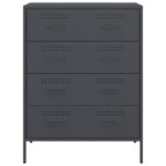 vidaXL Komoda antracitová 68x39x89 cm oceľ – Obrázok 6