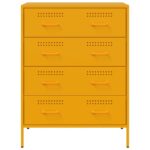 vidaXL Komoda horčicovožltá 68x39x89 cm oceľ – Obrázok 6