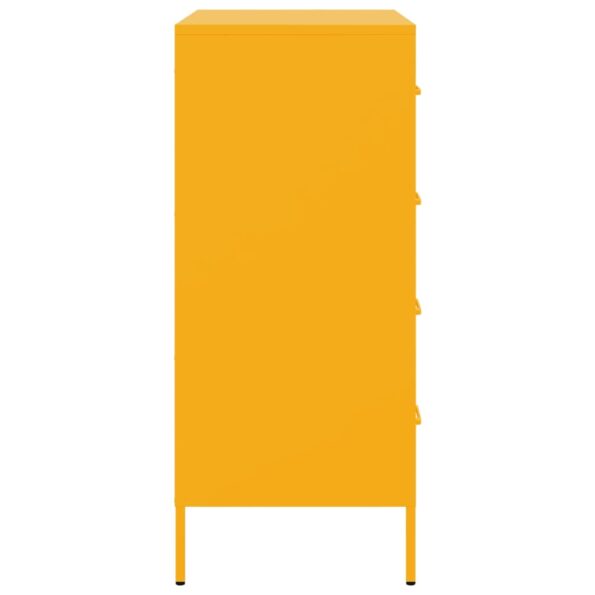 vidaXL Komoda horčicovožltá 68x39x89 cm oceľ – Obrázok 7