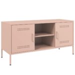 vidaXL TV skrinka ružová 100,5x39x50,5 cm oceľ – Obrázok 2