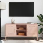 vidaXL TV skrinka ružová 100,5x39x50,5 cm oceľ – Obrázok 3