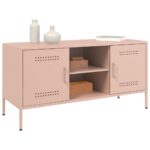 vidaXL TV skrinka ružová 100,5x39x50,5 cm oceľ – Obrázok 4