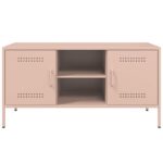 vidaXL TV skrinka ružová 100,5x39x50,5 cm oceľ – Obrázok 6