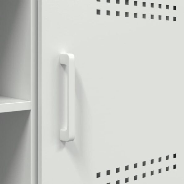 vidaXL TV skrinka biela 100,5x39x50,5 cm oceľ – Obrázok 11