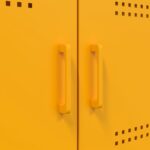 vidaXL TV skrinka horčicovožltá 68x39x50,5 cm oceľ – Obrázok 12