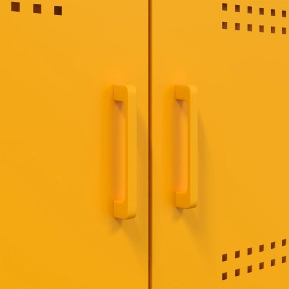 vidaXL TV skrinka horčicovožltá 68x39x50,5 cm oceľ – Obrázok 12