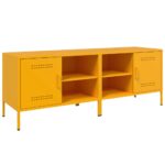 vidaXL TV skrinky 2 ks horčicovo-žlté 68x39x50,5 cm oceľ – Obrázok 2