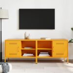vidaXL TV skrinky 2 ks horčicovo-žlté 68x39x50,5 cm oceľ – Obrázok 3