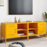vidaXL TV skrinky 2 ks horčicovo-žlté 68x39x50,5 cm oceľ