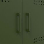 vidaXL TV skrinka olivovozelená 68x39x50,5 cm oceľ – Obrázok 12