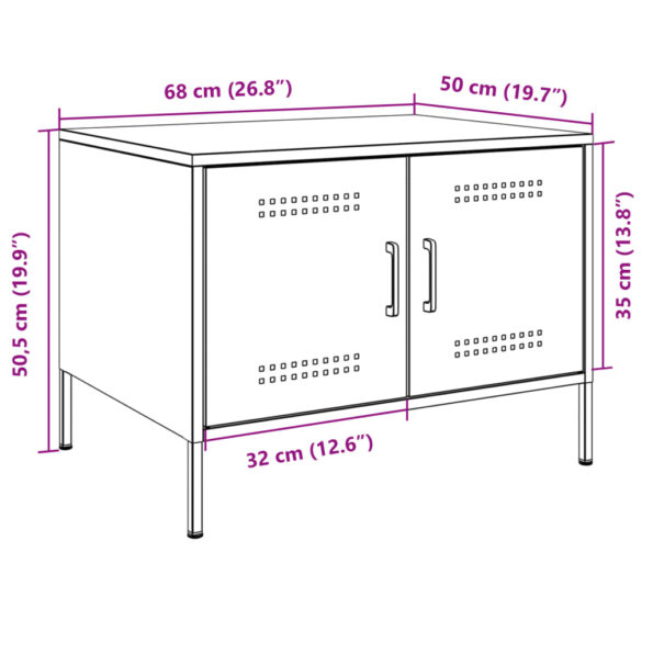 vidaXL Konferenčný stolík antracit 68x50x50,5 cm oceľ – Obrázok 12