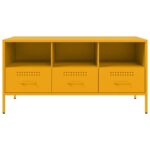 vidaXL TV skrinka horčicovožltá 100,5x39x50,5 cm oceľ valc. za studena – Obrázok 6