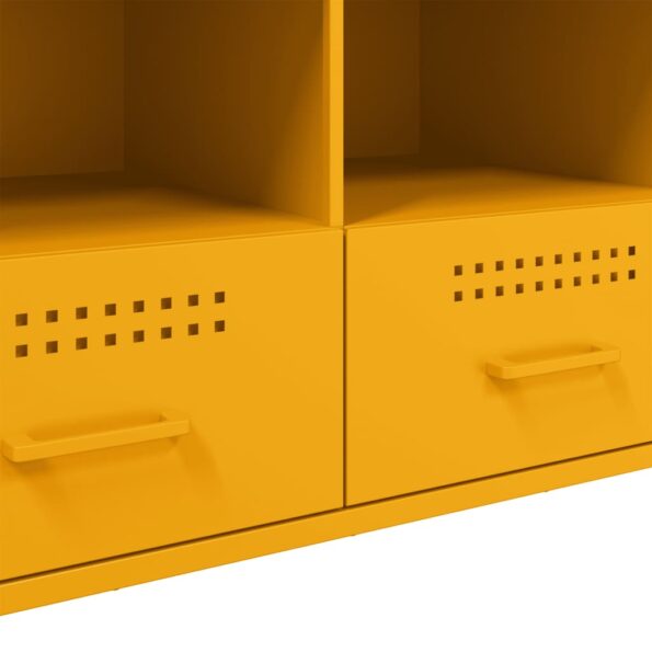 vidaXL TV skrinka horčicovožltá 100,5x39x50,5 cm oceľ valc. za studena – Obrázok 11