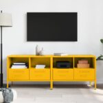 vidaXL TV skrinky 2 ks horčicovo-žlté 68x39x50,5 cm oceľ – Obrázok 3