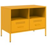 vidaXL TV skrinky 2 ks horčicovo-žlté 68x39x50,5 cm oceľ – Obrázok 6