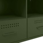 vidaXL TV skrinka olivovozelená 68x39x50,5 cm oceľ – Obrázok 11