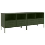 vidaXL TV skrinky 2 ks olivové 36x39x50,5 cm oceľ valcov. za studena – Obrázok 2