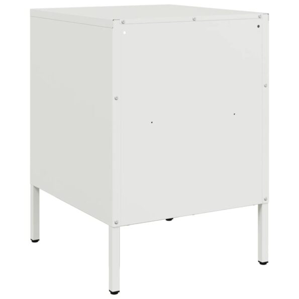 vidaXL Nočný stolík biely 36x39x50,5 cm oceľ valcovaná za studena – Obrázok 8