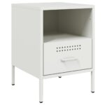 vidaXL Nočné stolíky 2ks biele 36x39x50,5 cm oceľ valcovaná za studena – Obrázok 5