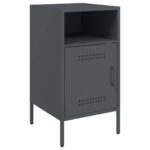 vidaXL Nočný stolík antracitový 36x39x68 cm oceľ – Obrázok 2