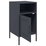 vidaXL Nočný stolík antracitový 36x39x68 cm oceľ – Obrázok 11