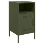vidaXL Nočné stolíky 2 ks olivové 36x39x68 cm oceľ valcov. za studena – Obrázok 5