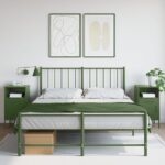 vidaXL Nočné stolíky 2 ks olivové 36x39x68 cm oceľ valcov. za studena