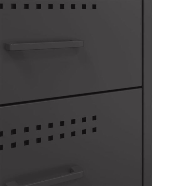 vidaXL Nočný stolík čierny 36x39x68 cm oceľ valcovaná za studena – Obrázok 11