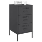 vidaXL Nočné stolíky 2 ks čierne 36x39x68 cm oceľ – Obrázok 3