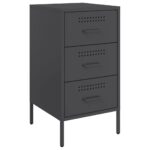 vidaXL Nočné stolíky 2 ks čierne 36x39x68 cm oceľ – Obrázok 5