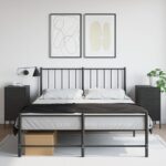 vidaXL Nočné stolíky 2 ks čierne 36x39x68 cm oceľ