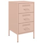vidaXL Nočný stolík ružový 36x39x68 cm oceľ – Obrázok 2