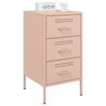vidaXL Nočný stolík ružový 36x39x68 cm oceľ – Obrázok 4